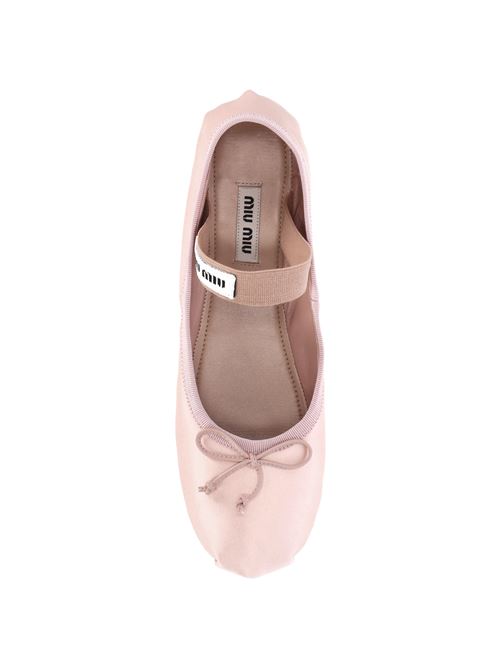 Light pink satin ballerina MIU MIU | 5F794DQU6F0615